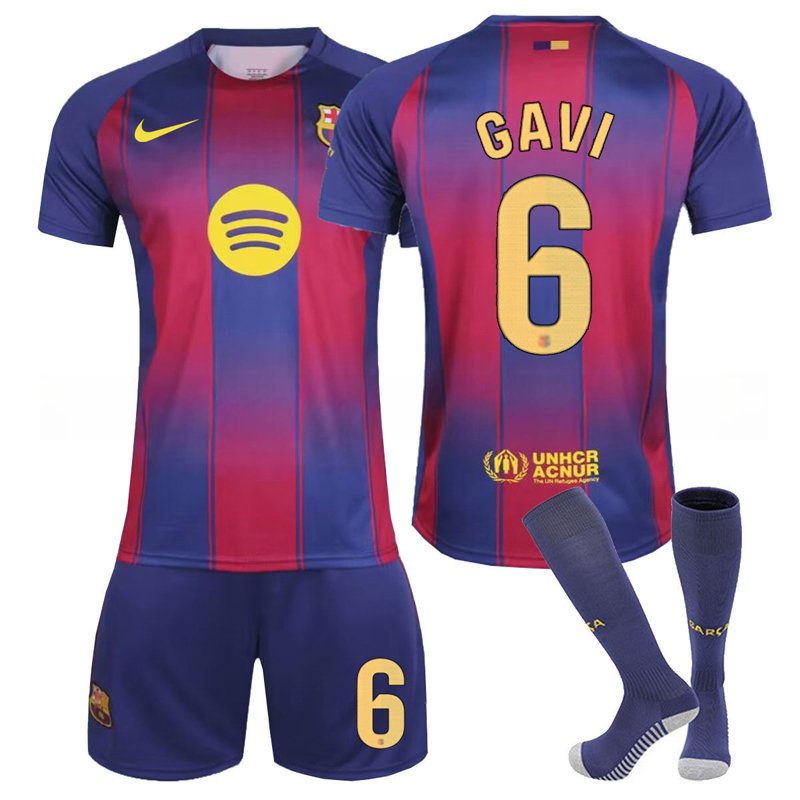 Barcelona Fotballsett Herre 2025-26 Hjemmedrakt med Gavi 6 Navn