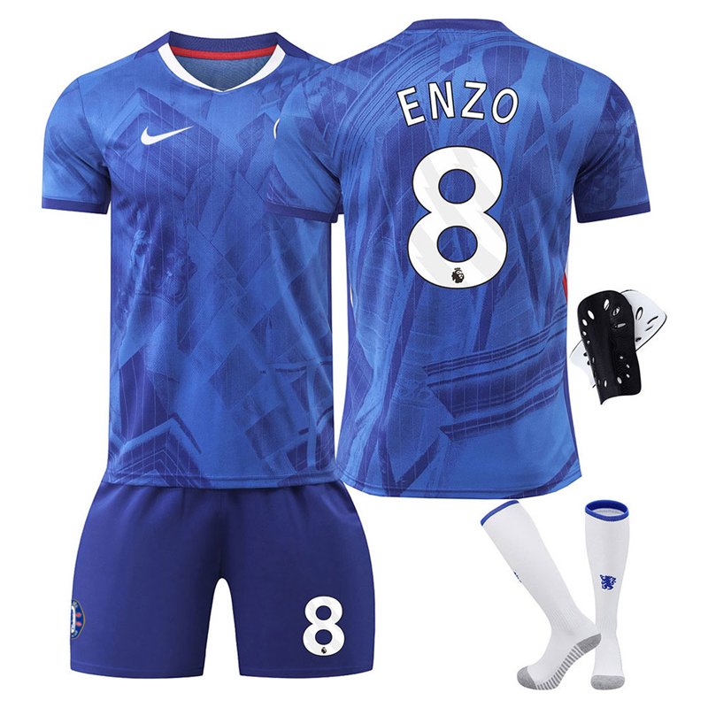Barn fotballsett Chelsea FC 2025/26 Hjemmedrakt med trykk ENZO 8