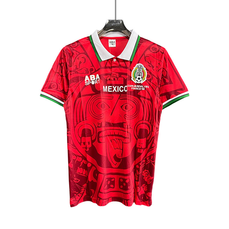 Billige Fotballdrakter Mexico 1998 Vintage Retro Drakt Rød Kortermet