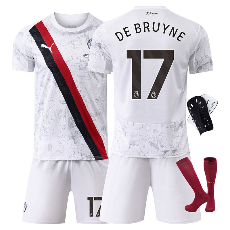 De Bruyne 17 Manchester City 2025 bortedraktsett for Club World Cup i størrelser for voksne og barn