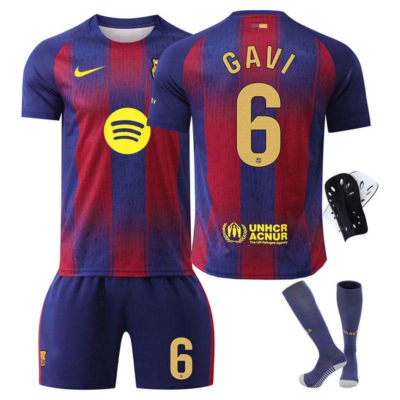 Gavi 6 trykk på FC Barcelona hjemmedrakt 2025/26 – Barnestørrelser