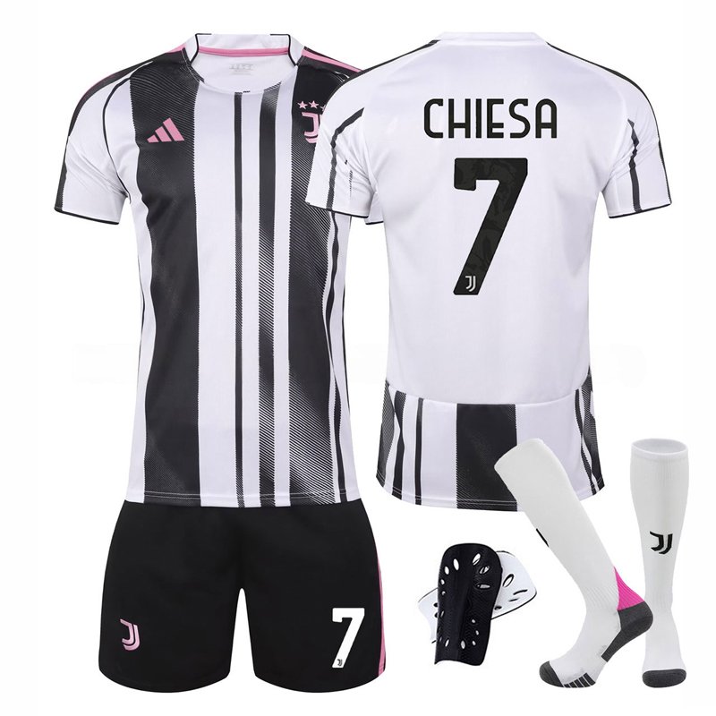 Juventus draktsett barn 2025/26 Chiesa #7 hjemmedrakt