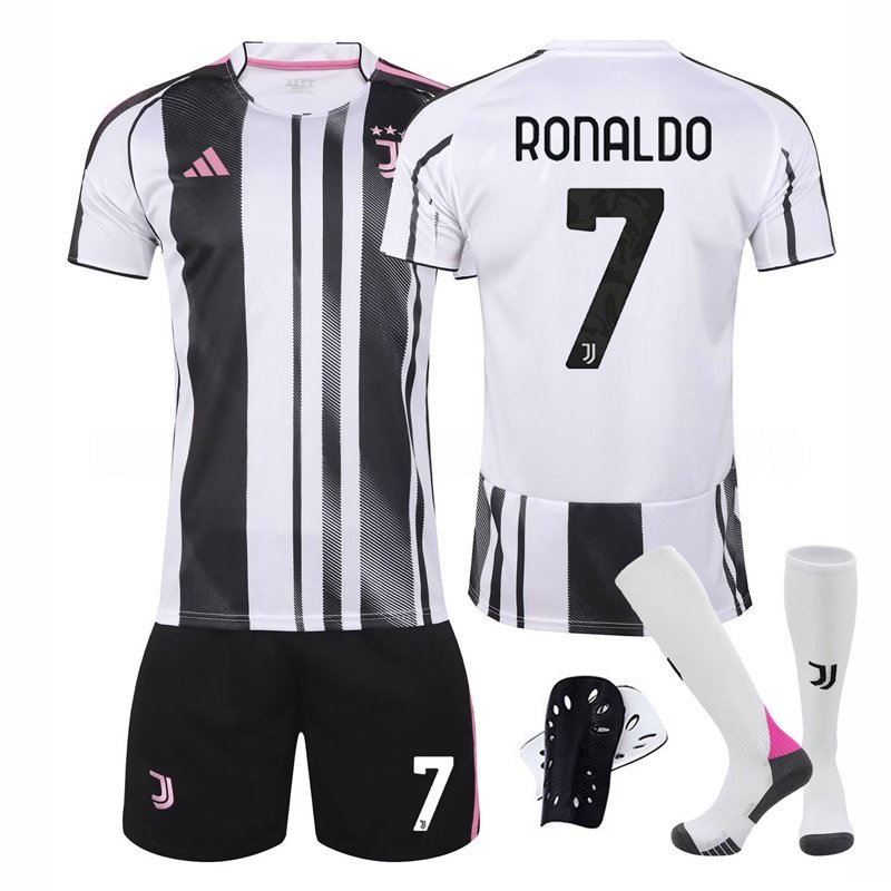 Juventus fotballdrakt barn Ronaldo #7 2025/26 hjemmedrakt