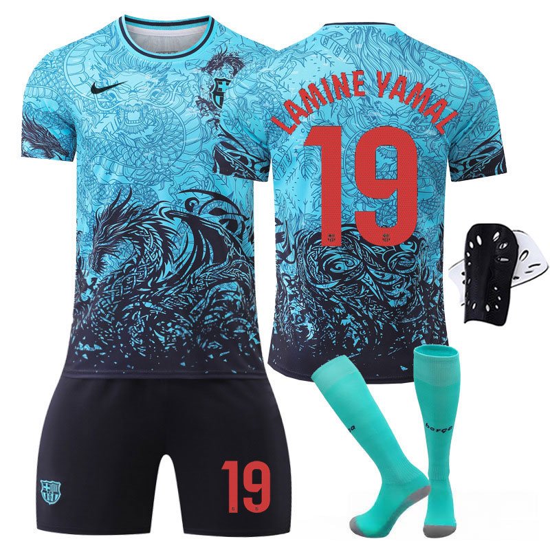 Lamine Yamal 19 Barcelona 2025/26 dragemønster fotballdrakt for barn og voksne