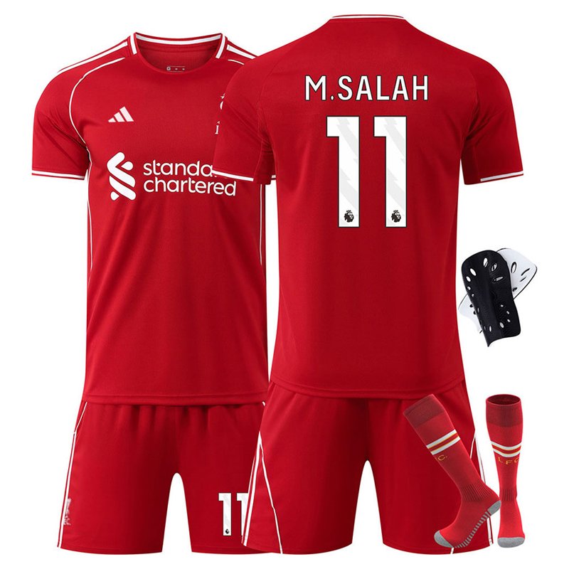 Liverpool hjemmedrakt barn 2025-26 med M.SALAH 11 trøye shorts
