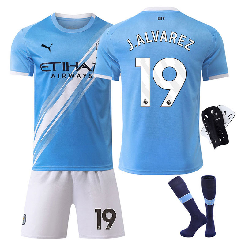 Manchester City Draktsett for Barn – Hjemme 2025/26 med J.Alvarez 19
