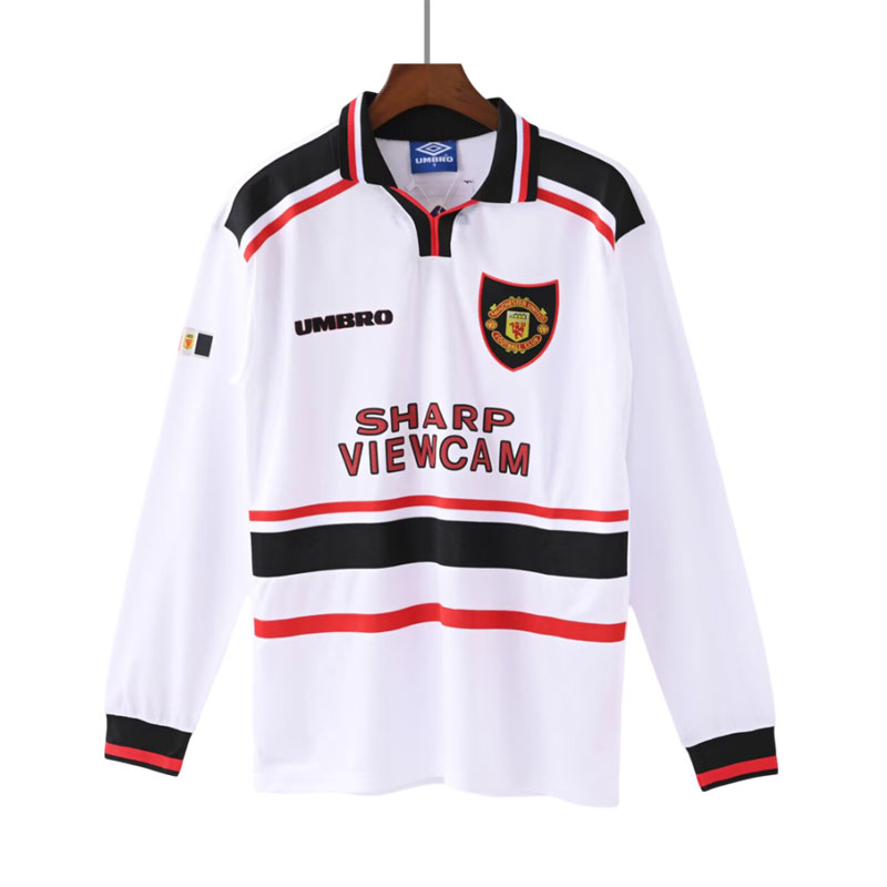 Manchester United Bortedrakt 1998-99 Retro Langermet Klassisk Stil