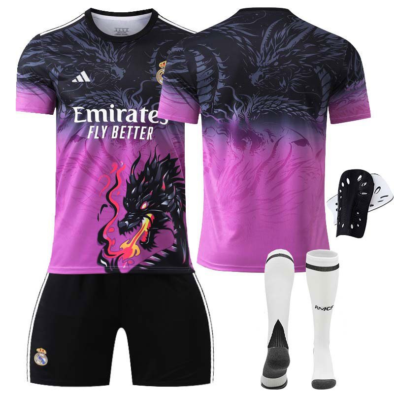 Real Madrid 2025/26 fotballdrakt svart/lilla spesialutgave med drage