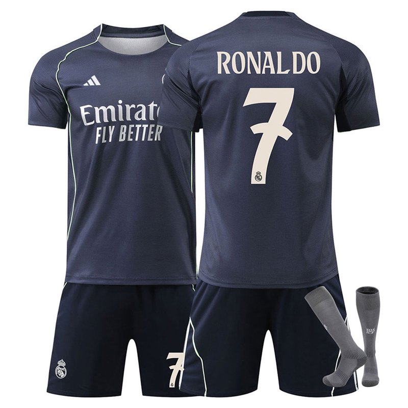 Real Madrid Bortedrakt 2025/26 herre draktsett med Ronaldo 7 trykk