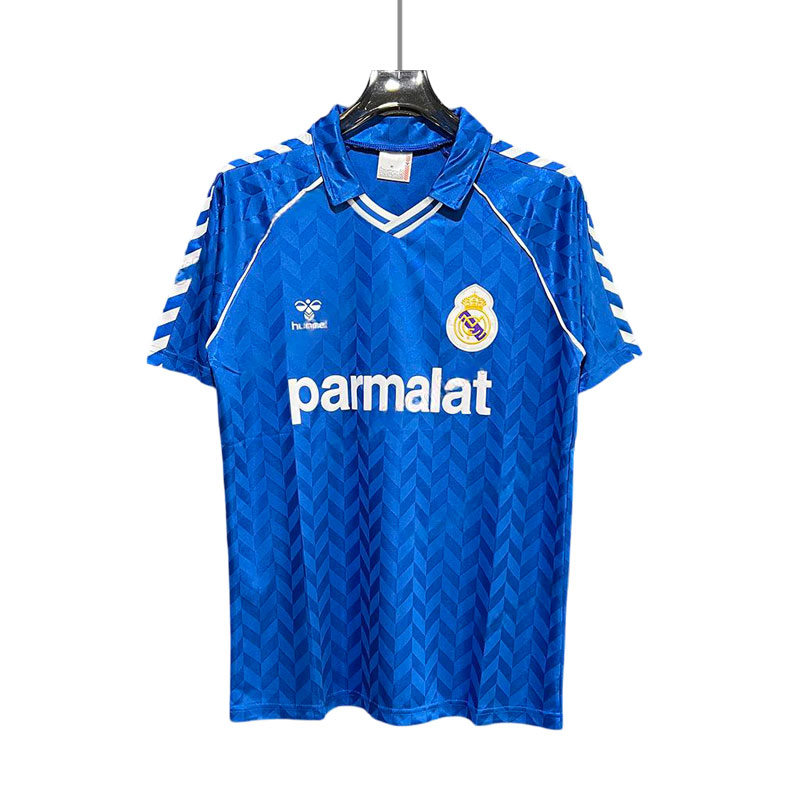 Real Madrid Retro Bortedrakt 1986-88 Blå Kortermet