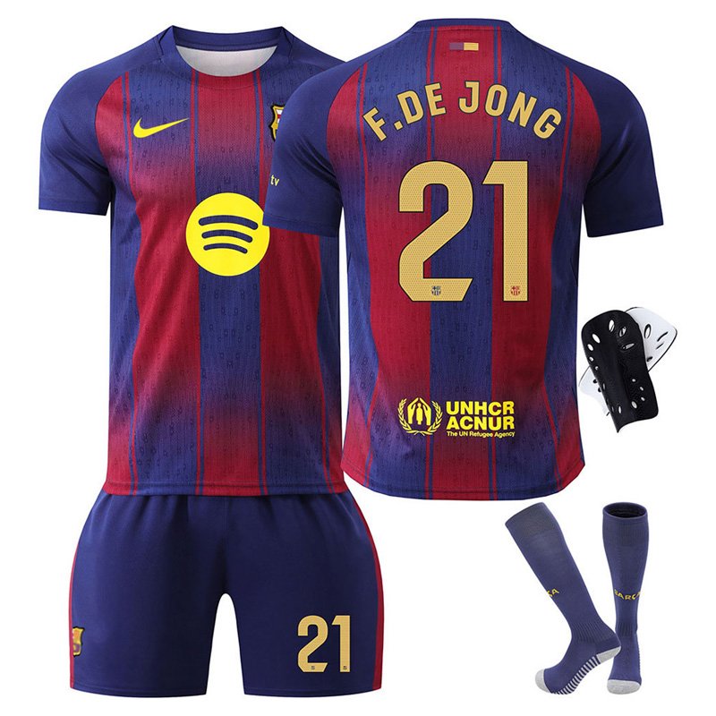 Supporterdrakt for barn – Barcelona 2025/26 med F.DE JONG 21-trykk