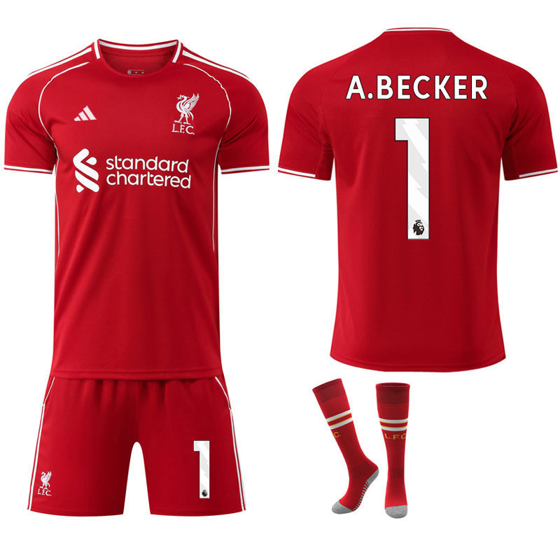 A.Becker 1 Liverpool FC Hjemmedrakt 2025/26 Herre Draktsett