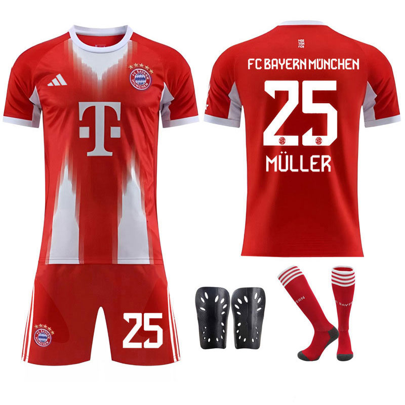 Bayern München 2025/26 Herre Hjemme draktsett - Rød fotballdrakt med Müller 25
