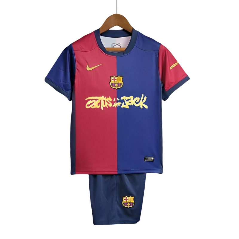 FC Barcelona x Travis Scott 2024/25 Barn Hjemmedrakt - Trøye og Shorts