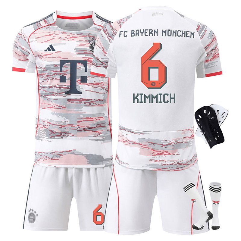 Fotballdrakt Barn FC Bayern 2025/26 Bortedraktsett med KIMMICH 6 trykk