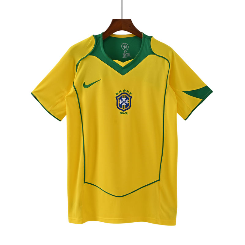 Fotballdrakter Retro Brasil Hjemmedrakt 2004 Kortermet