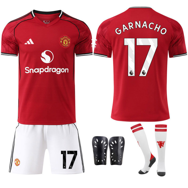 Garnacho #17 Draktsett 2025-2026 Manchester United Hjemmedrakt Herre