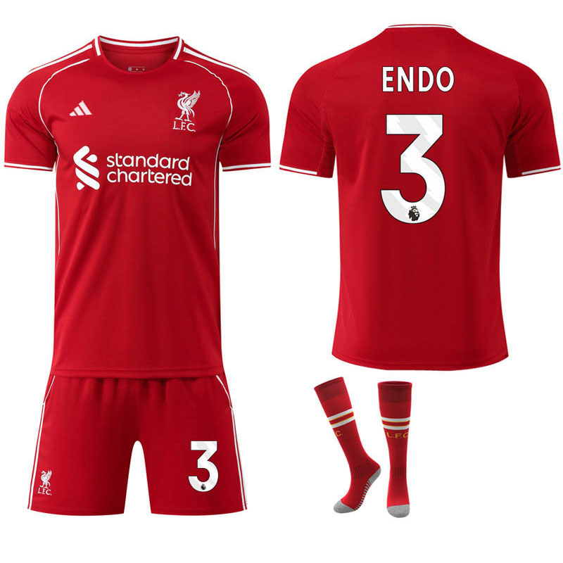 Liverpool FC 2025/26 Rød Hjemmedrakt Herre - Med ENDO 3 Trykk og Shorts