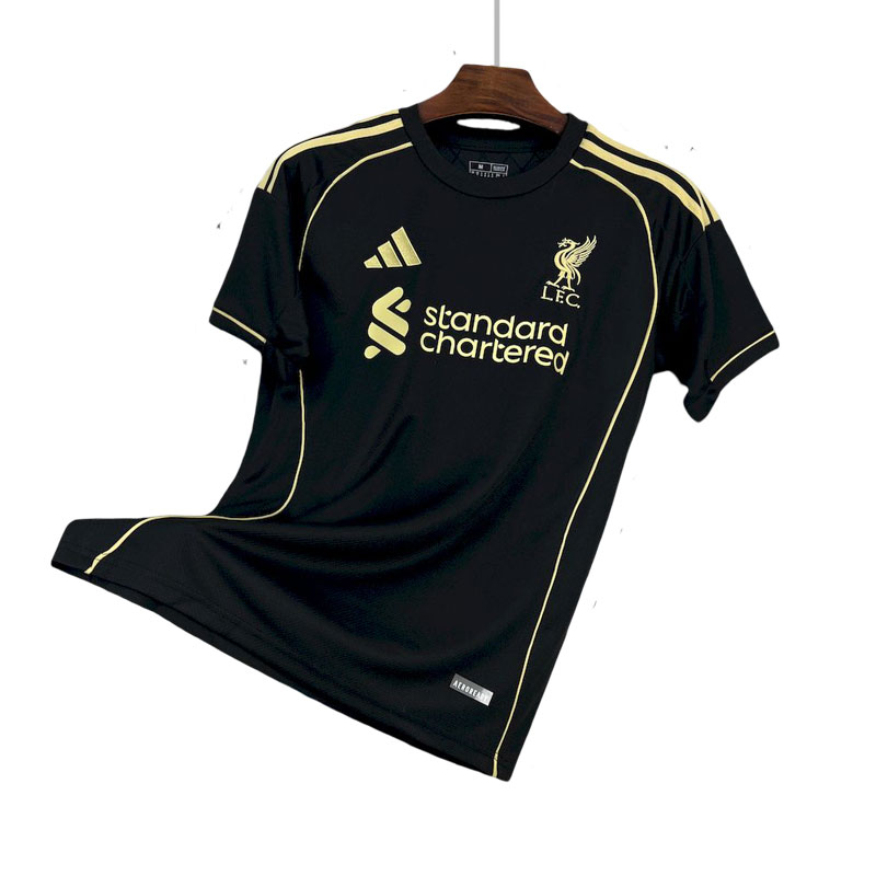 Liverpool FC 2025/26 Spesialutgave drakt - Sort med Gull-detaljer