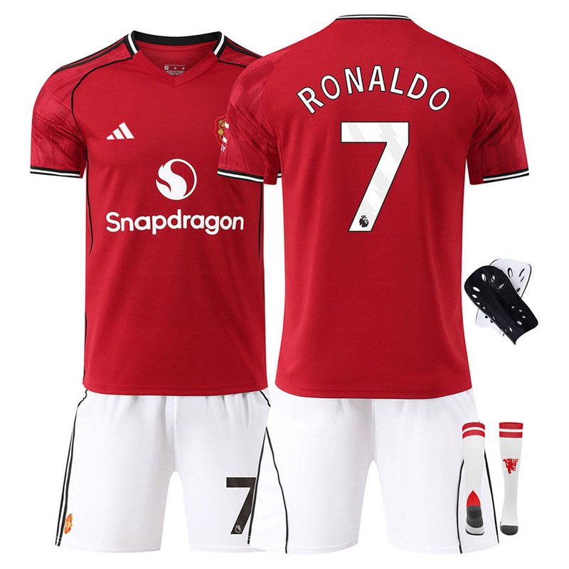 Man United hjemmedrakt barn 2025/26 - Ronaldo 7 trykket på ryggen