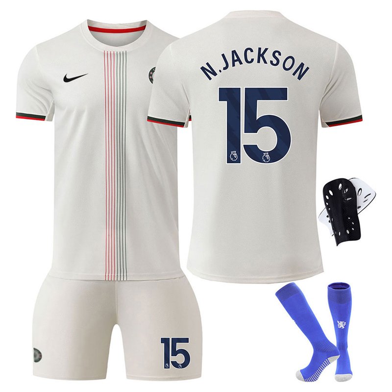 N.Jackson 15 draktsett Chelsea FC 2025-26 bortedrakt til barn