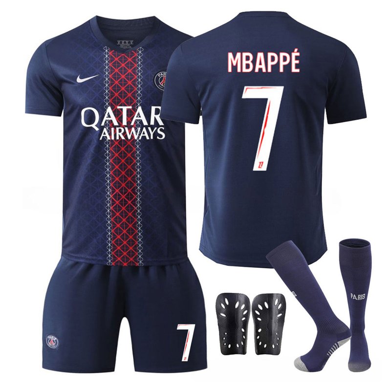 PSG Barn Hjemmedrakt 2025/26 Draktsett med Mbappé 7 på Ryggen