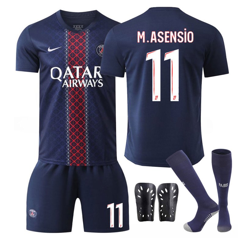 PSG Hjemmedrakt 2025/26 Barn - M.Asensio 11# Kortermet Draktsett