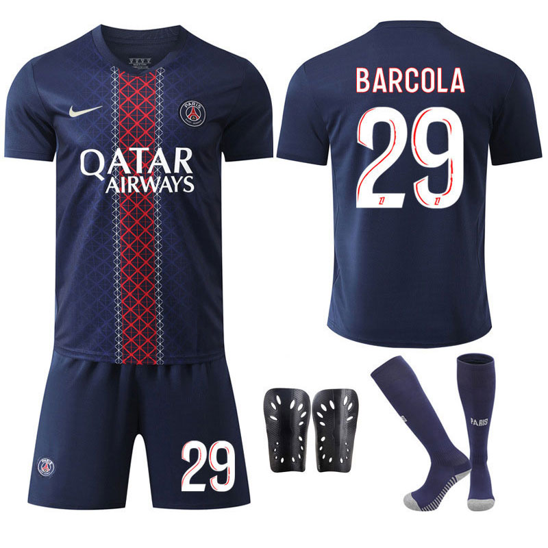 Paris Saint-Germain Herredrakt 2025-26 Barcola 29 Hjemmetrøye med Shorts