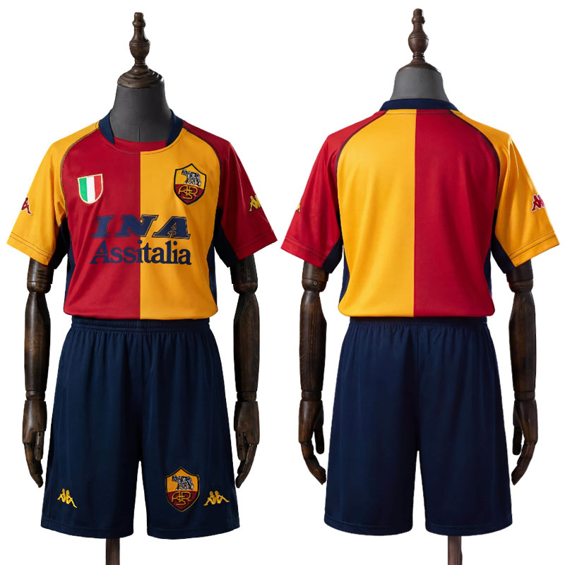 AS Roma 2001-02 vintage Champions League drakt til barn AS Roma 2001-02 vintage Champions League drakt til barn