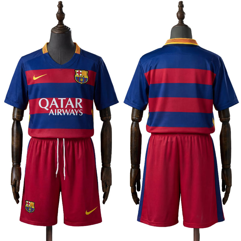 Barcelona 2015-16 hjemmedrakt retro barn fotballdrakt sett med shorts