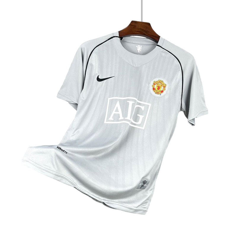 Grå målvaktstrøye Manchester United 2007/08 retro fotballdrakt