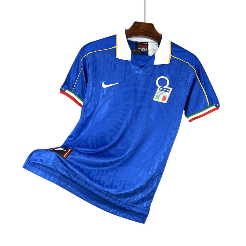 Italia hjemmedrakt 1995 retro blå fotballdrakt for herre