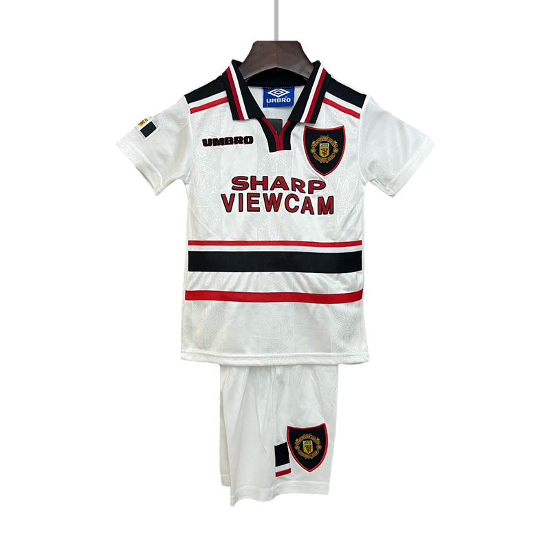 Kjøp retro fotballdrakt Manchester United bortedrakt 1997–99 for barn