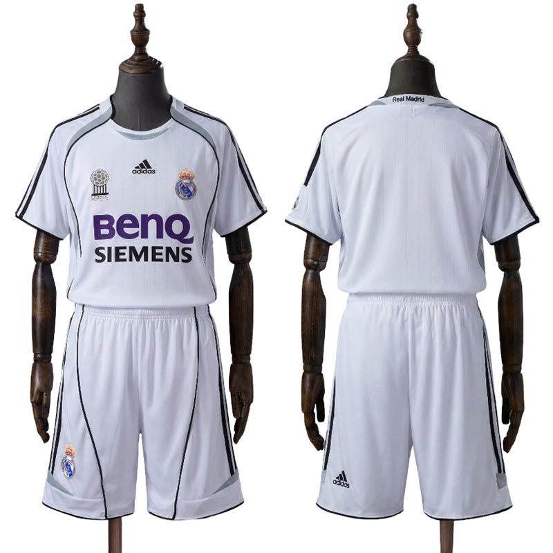 Real Madrid 2006/07 hjemmedrakt retro barn – fotballdrakt med shorts