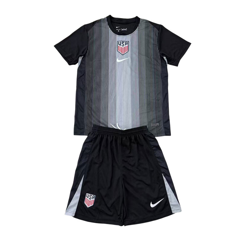 USA keeperdrakt 2025/26 svart fotballdrakt for barn og voksne