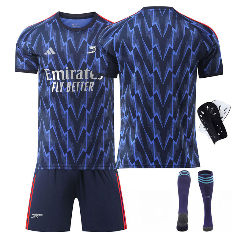 Arsenal bortedrakt 2025/26 for barn - fotballdrakt med shorts