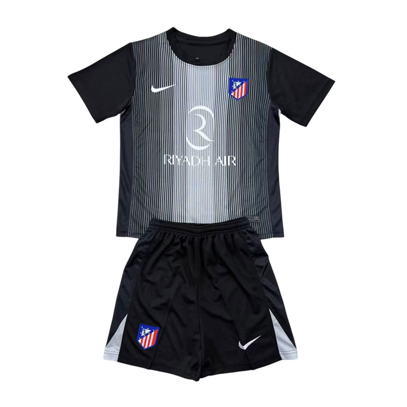 Atlético Madrid 2025/26 svart keeperdrakt for barn og voksne