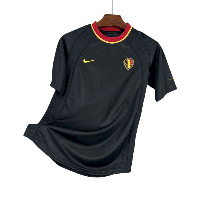 Belgia 2000 retro svart bortedrakt for menn
