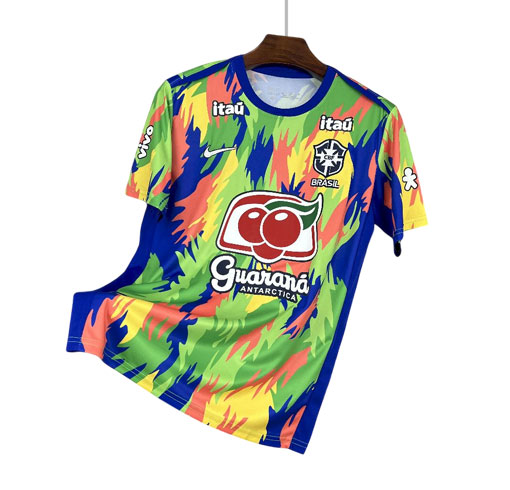 Brasil 2025 pre-match trøye - fargerik fotballdrakt med eget navn