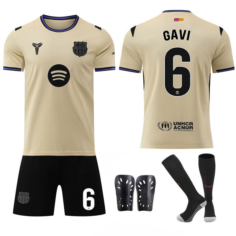 Gavi 6 Barcelona barn bortedrakt 2025/26 fotballdraktsett med shorts
