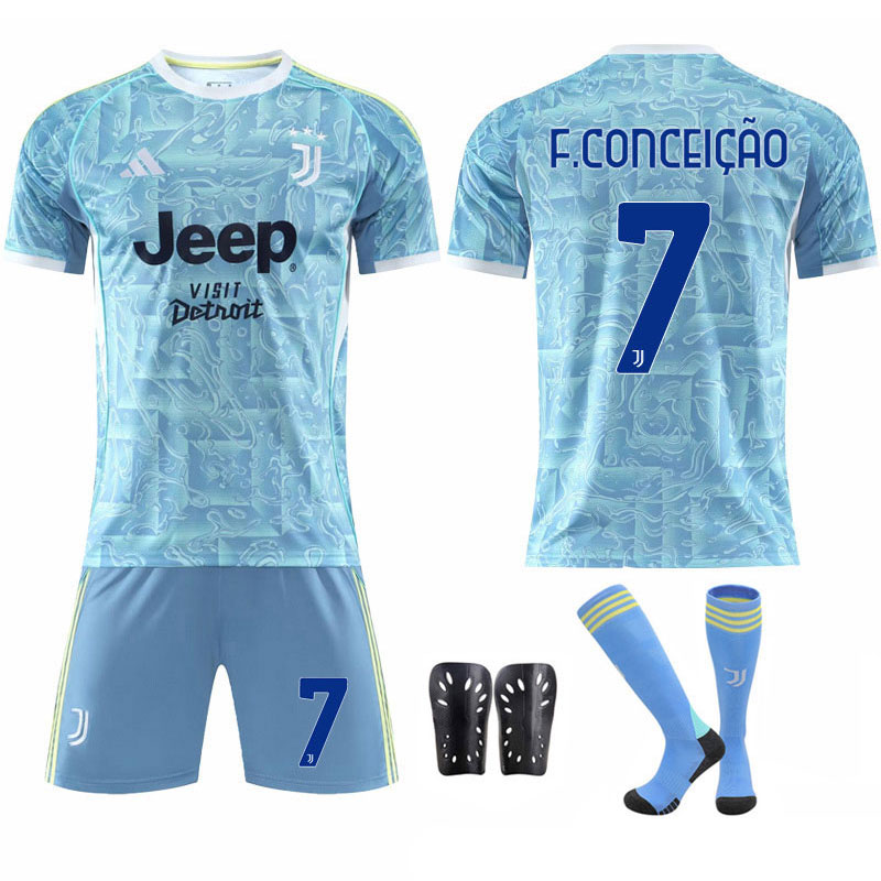 Juventus draktsett 2025/26 herre - bortetrøye med F.Conceição 7 ryggnummer