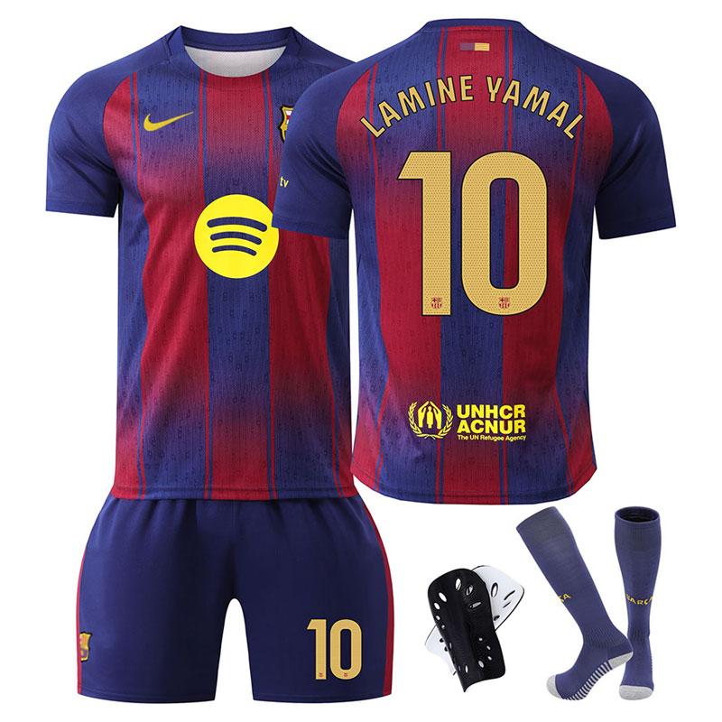 Lamine Yamal 10 Barcelona hjemmedrakt 25/26 barnesett - trøye og shorts