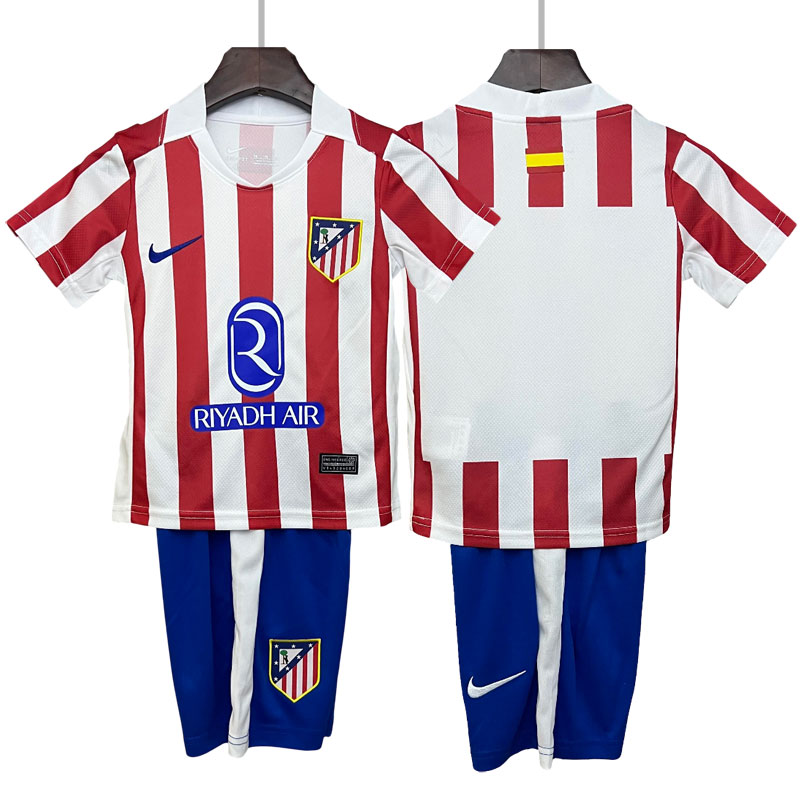 Atlético Madrid hjemmedrakt 2025/26 barn fotballdrakt – trøye + shorts