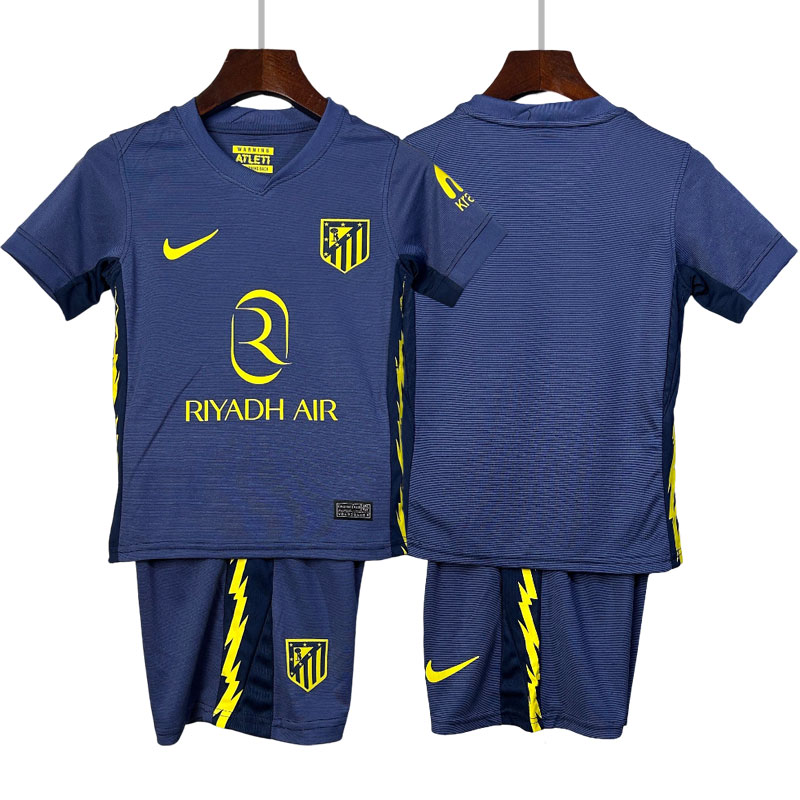 Barn fotballdrakt Atlético Madrid 2025/26 bortedrakt - trøye og shorts