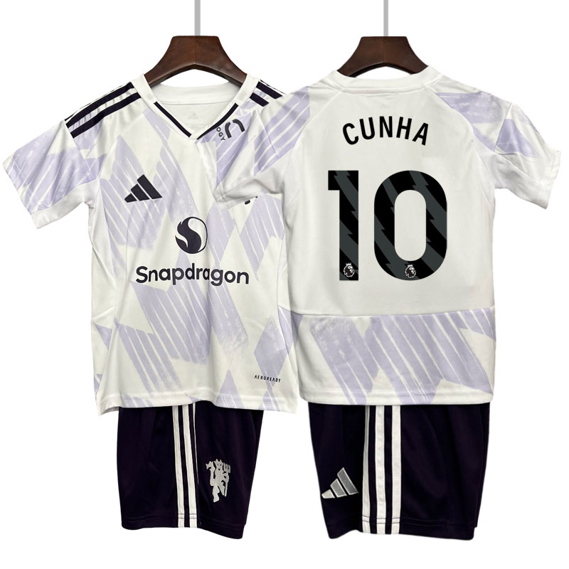 CUNHA 10 Manchester United bortedrakt 2025/26 barn draktsett