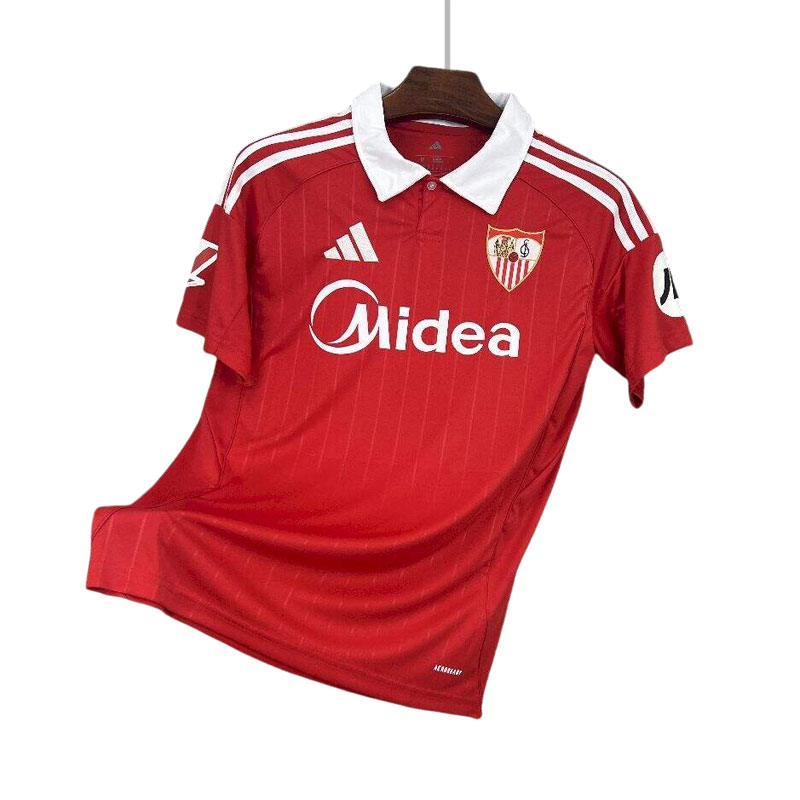 Herre Sevilla FC 2025/26 bortedrakt rød fotballtrøye