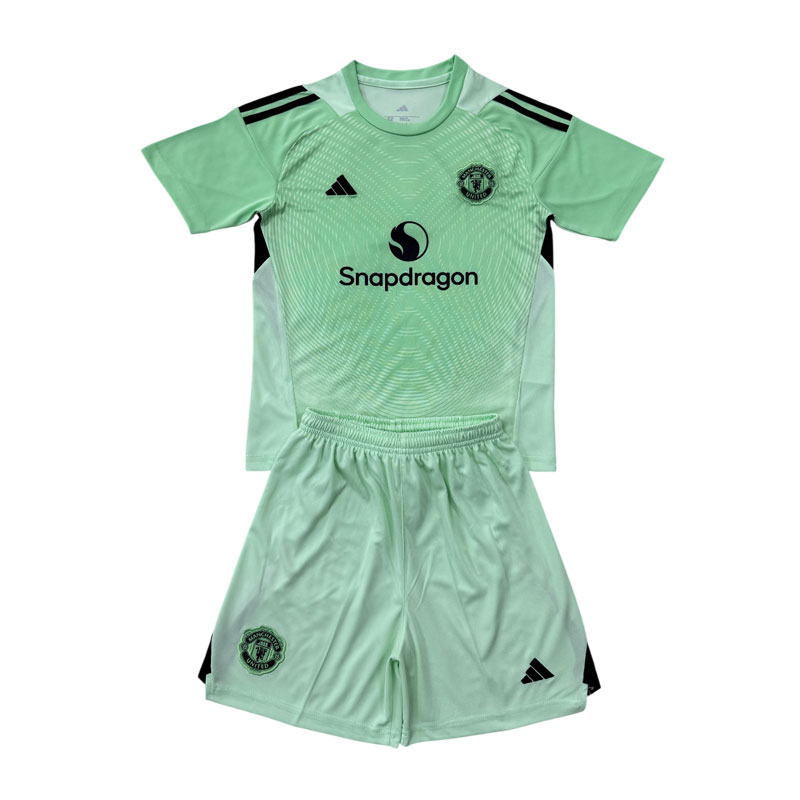 Lysegrønn Manchester United keeperdrakt 2025/26 drakt og shorts