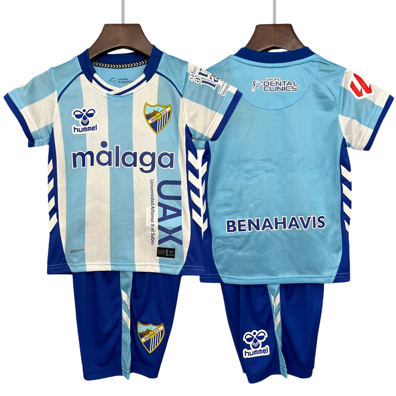 Málaga CF hjemmedrakt barn 2025/26 - fotballdrakt sett med trøye og shorts