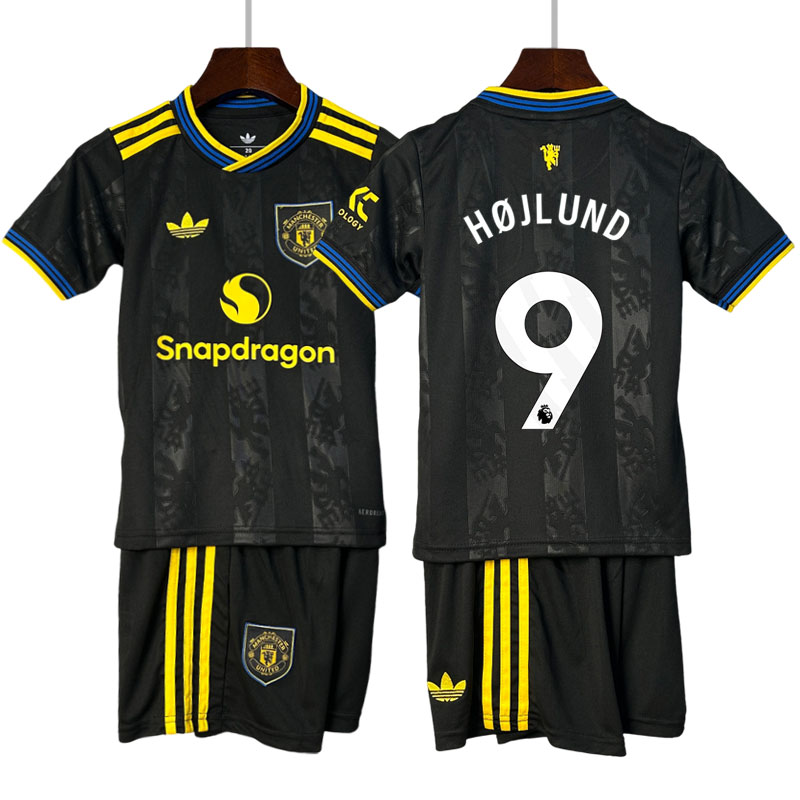 Man Utd tredjedrakt 2025/26 barn - Højlund 9 fotballdrakt med shorts