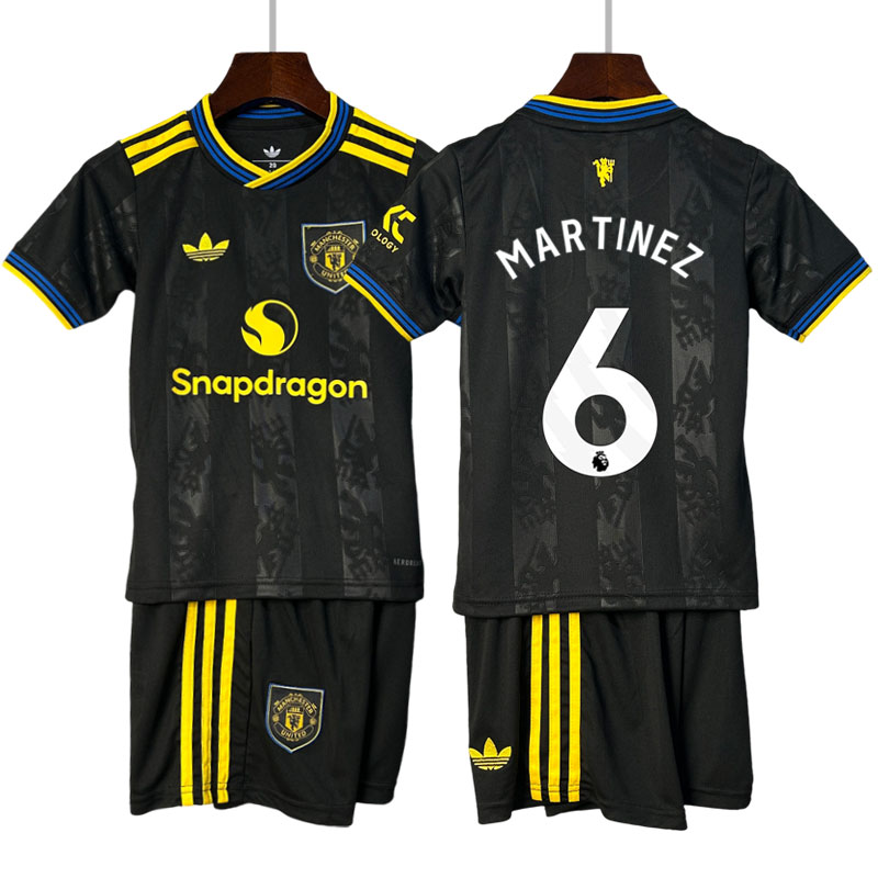 Manchester United tredjedrakt 2025/26 barn fotballdrakt sett med shorts - Martinez 6